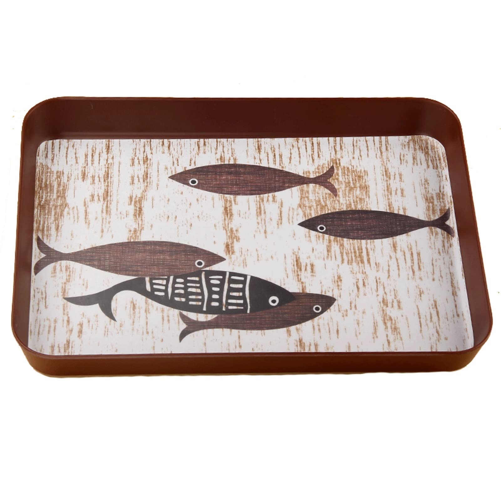 RWRAPS Bandeja de Mesa de Centro Elegante Bandeja Rectangular Adecuada para Servir Aperitivos, Aperitivos, postres con Patrones para Hacer Delicatessen, Bandeja para Servir Desayuno (Colo (Dorado)