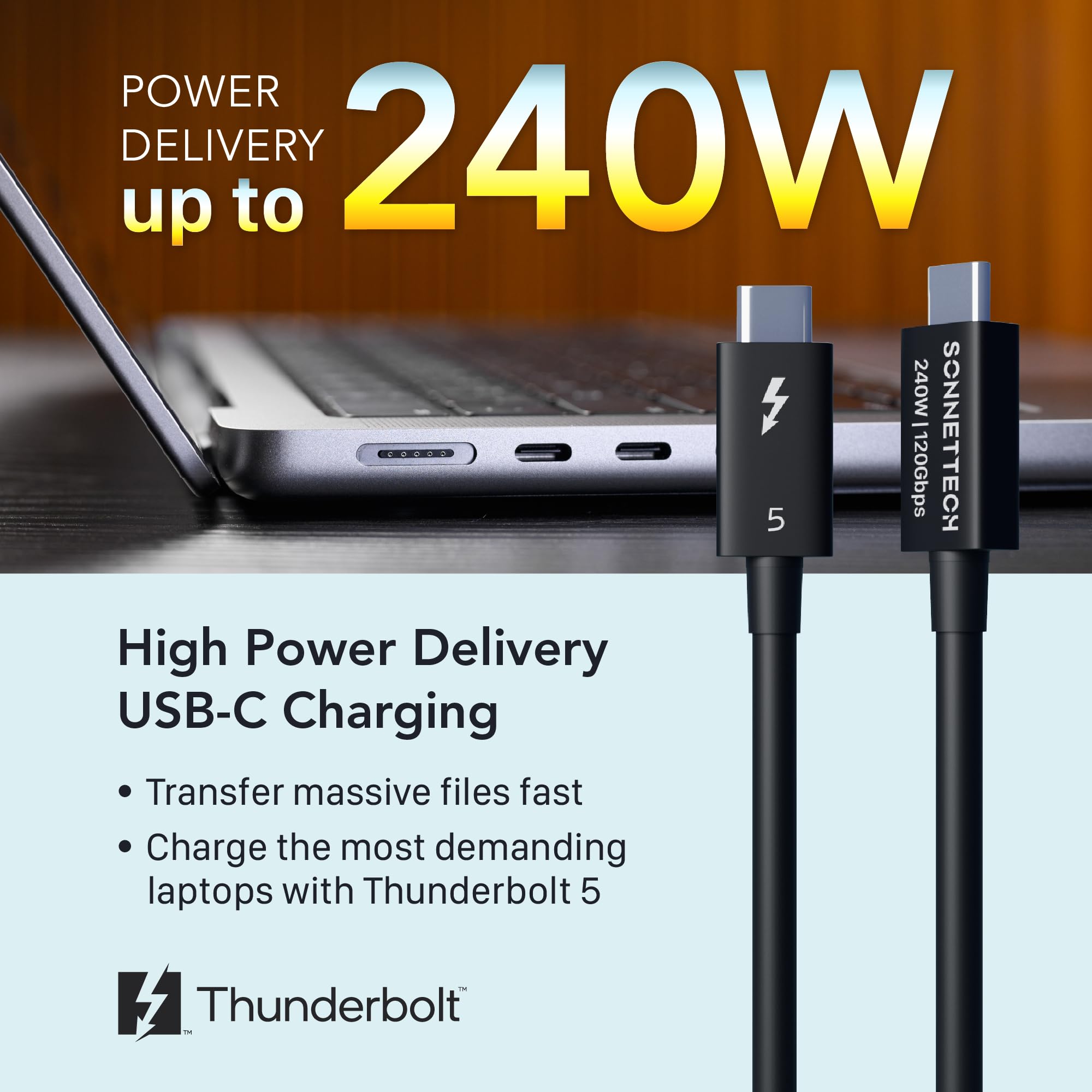 Sonnet Thunderbolt 5 Kabel, 0.5m - Kabel