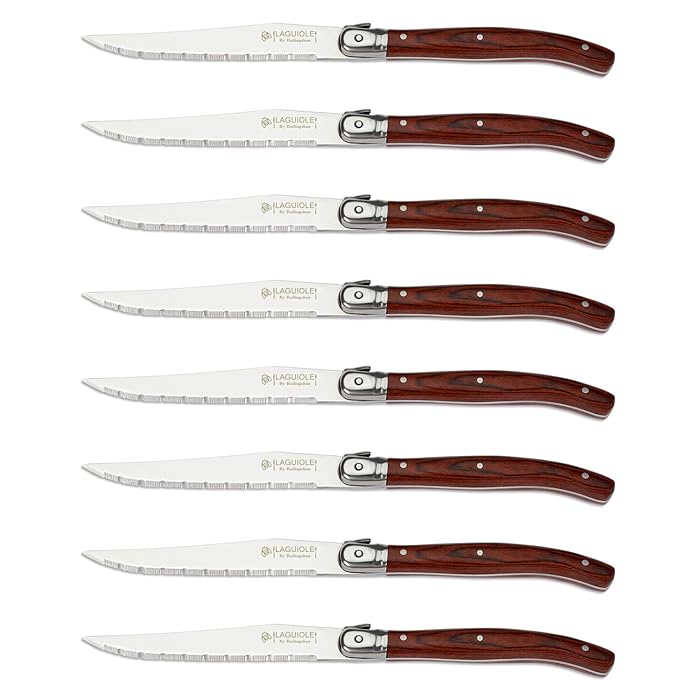 Buy Laguiole by Hailingshan Steak knives Serrated Edge Sharp Light