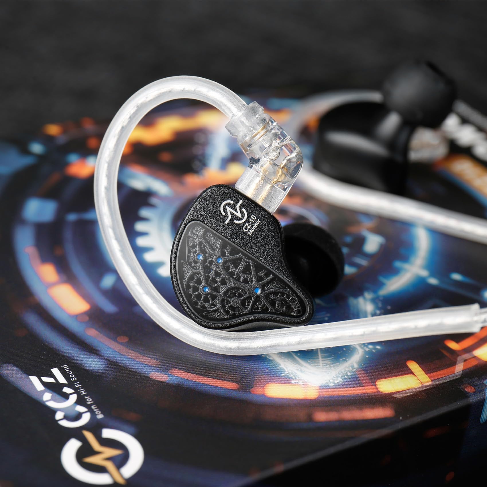 CCZ CZ10 - Auriculares intraurales con monitor de oído, 4BA+1DD, auriculares híbridos para juegos, IEM de alta resolución para músico cantante de juegos, auriculares con cable HiFi con cancelación de