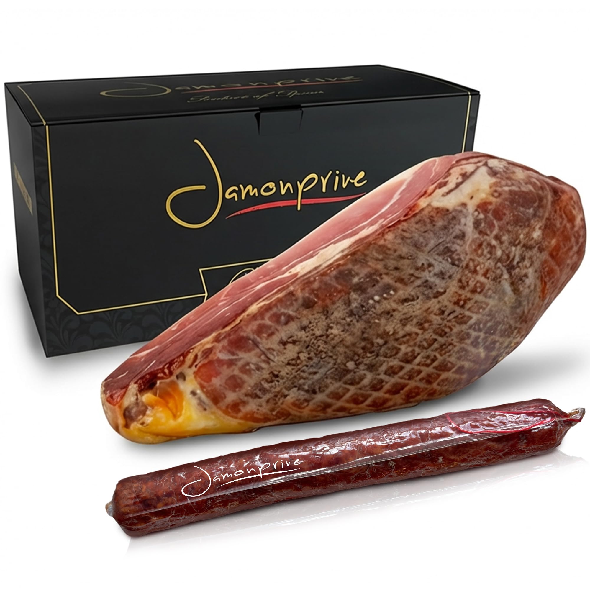 Jamon Serrano Deshuesado 1 Kg con Chorizo Ibérico – Mini Jamón Serrano – Sabor Tradicional Curado