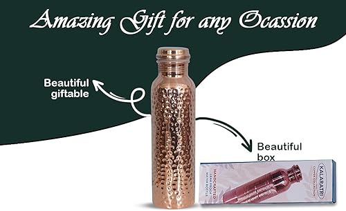 Vista 30 de Copper Bottle - Botella de agua de cobre puro de 34 onzas, a prueba de fugas (34 onzas)