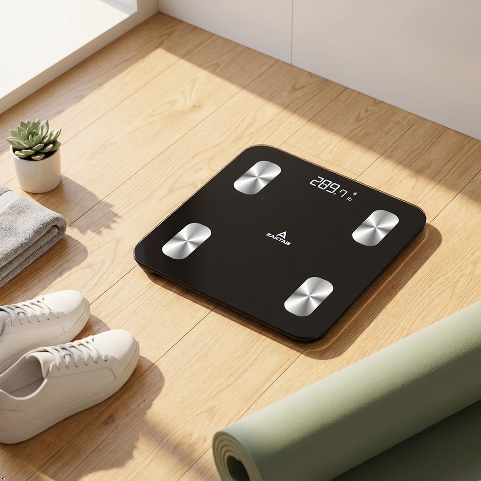 Báscula de baño Bluetooth con IMC, grasa corporal, análisis de masa muscular, capacidad de 400 libras, báscula corporal con pantalla LED, apagado automático, vidrio templado