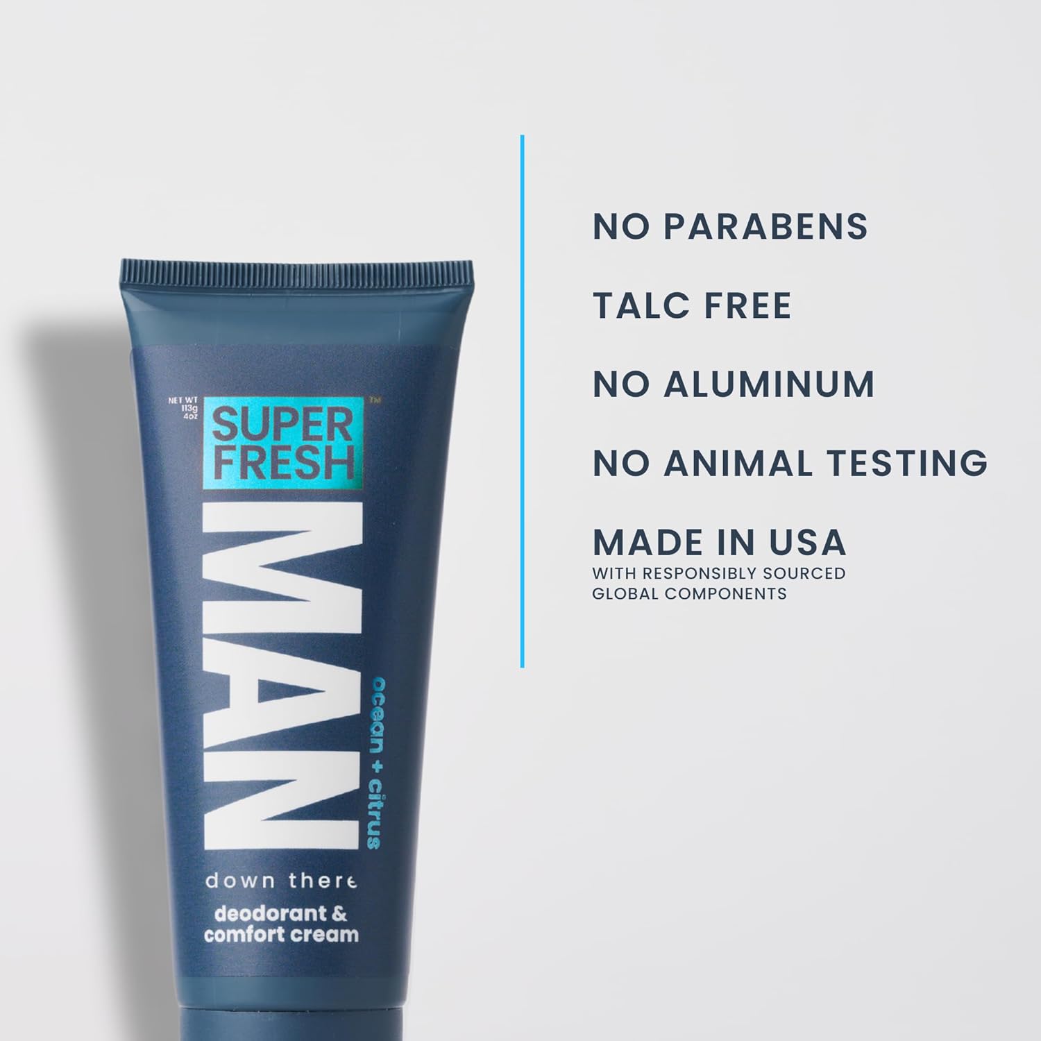 Super Fresh Ball Deodorant Lotion for Men Groin Butt and Body Hygiene Cream Controls Odor Prevents Chafing Aluminum Free Daily Freshness and Comfort Lotion Formula in Convenient 4 oz Tube - Image 6