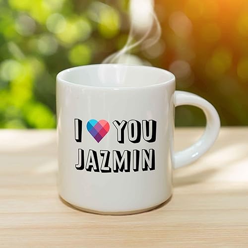 Miniatura 3 de Taza de café I Love You Jazmin - Taza de cerámica personalizada con nombre, taza personalizada, regalo de cumpleaños/Navidad, regalo de vacaciones,