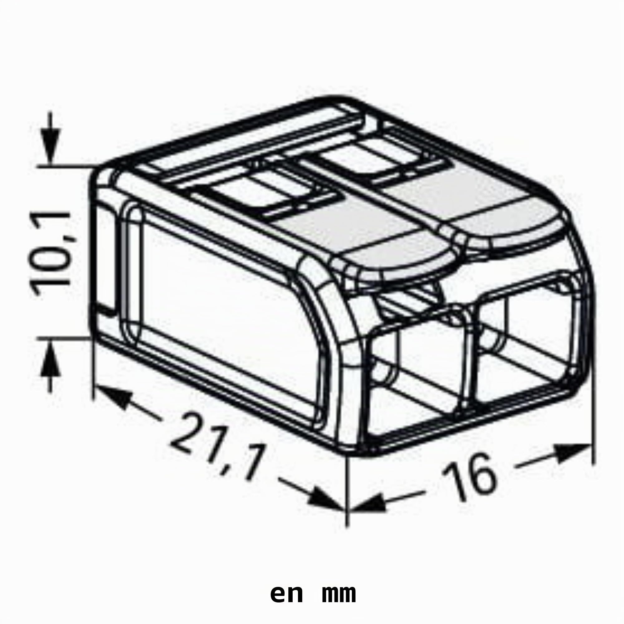 Wago 221-682 Lot de 50 bornes de connexion compactes 2 échelles 6 mm