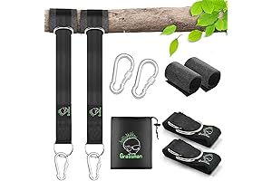 Grassman 5/8FT Tree Swing Hanging Kit | High-Strengthened Nylon Swing Hangers with Hooks