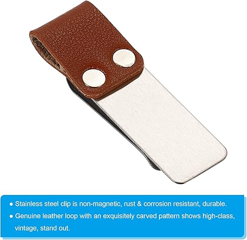 Miniatura 4 de PATIKIL Bucle para bolígrafo, paquete de 3 unidades de cuero para cuaderno de viajero, soporte para lápices, marcador de manga tallada con clip de