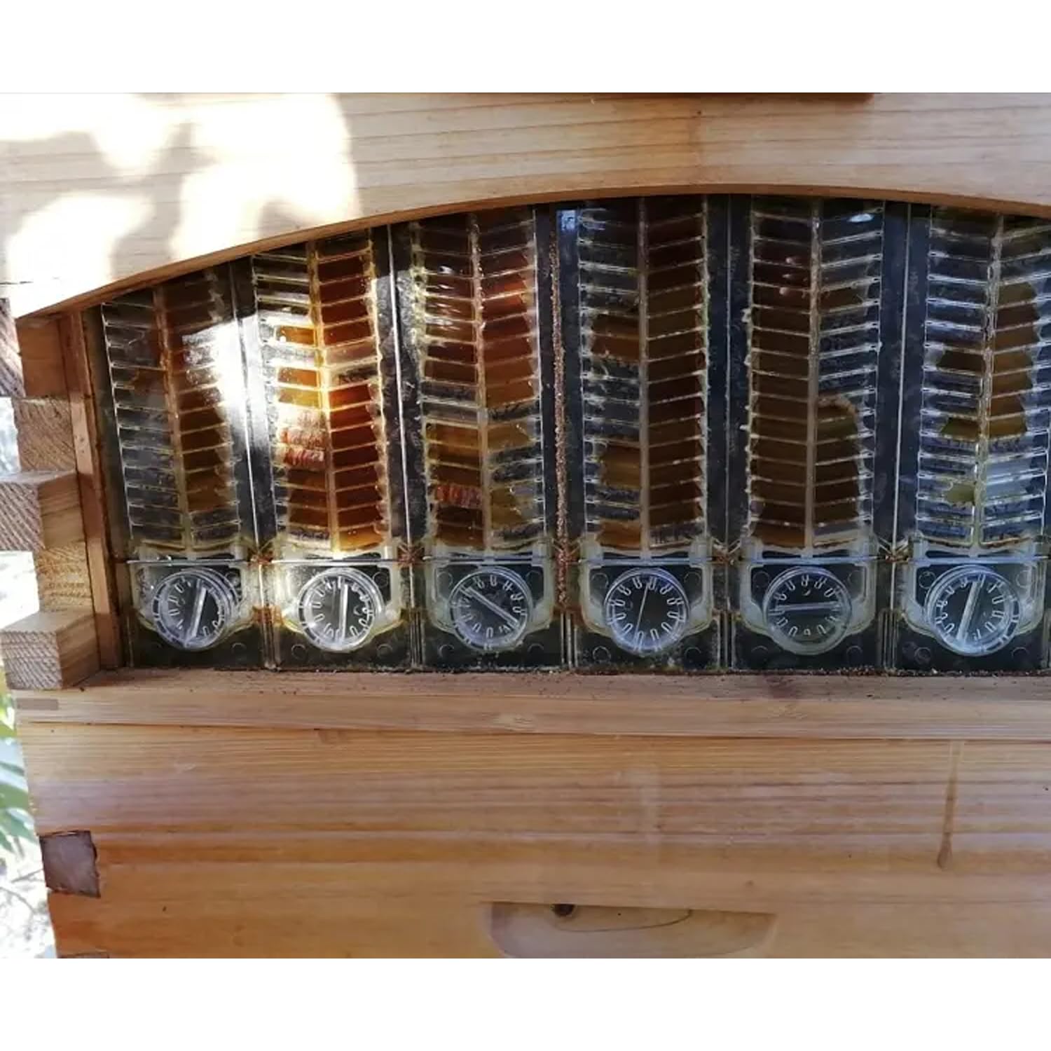Automatisches Bienenstockhaus-Set aus Holz, 7-teilig, automatischer Bienenstock-Rahmen für den Anfang, Honigfluss, Honigbox, Kunststoff-Nestrahmen, Imkerhaus