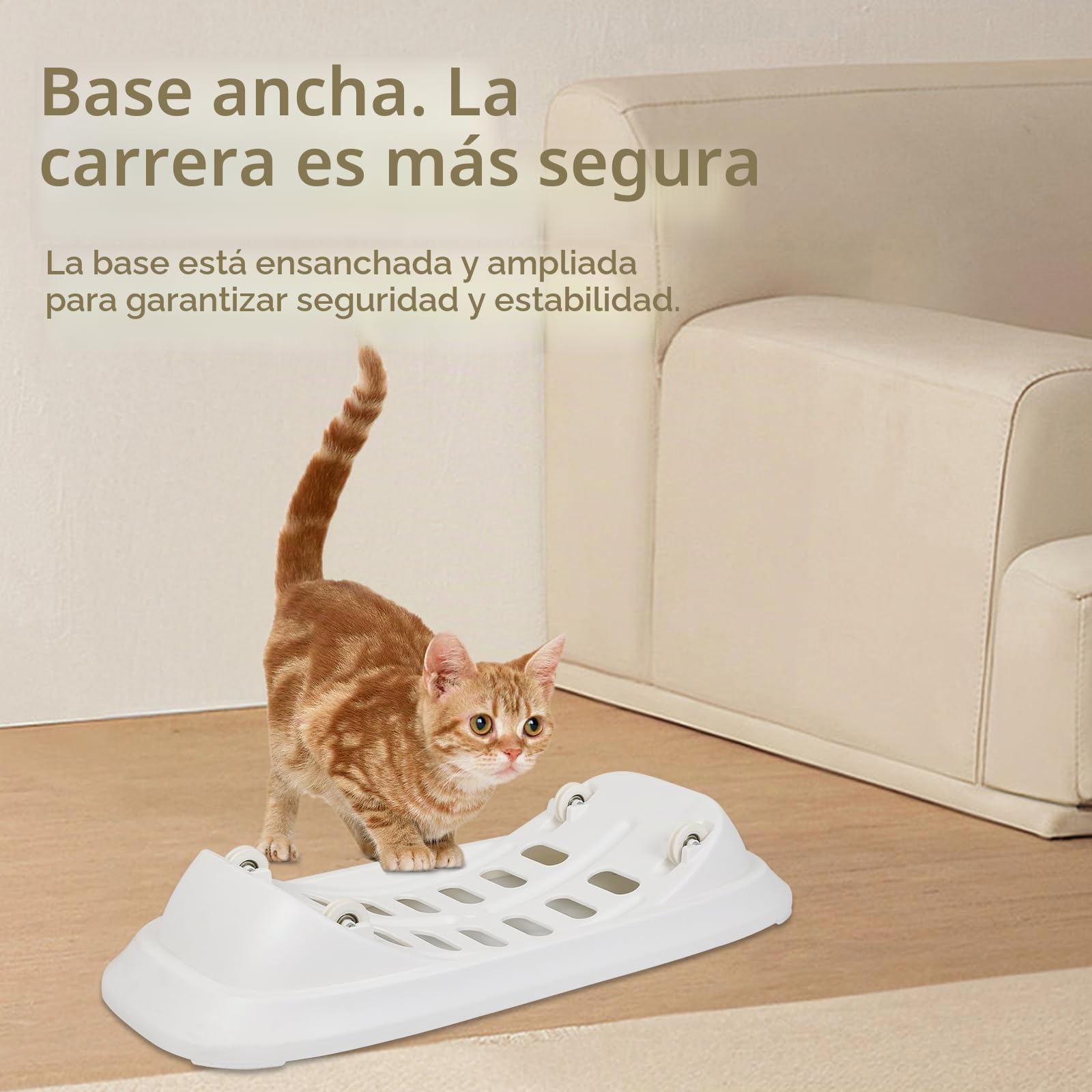 OHMG - Rueda de Ejercicio para Gatos de 80 cm, Cinta de Correr de Plástico con Moqueta, Súper Silenciosa - Juguete de Interior (85 x 80 x 33 cm)