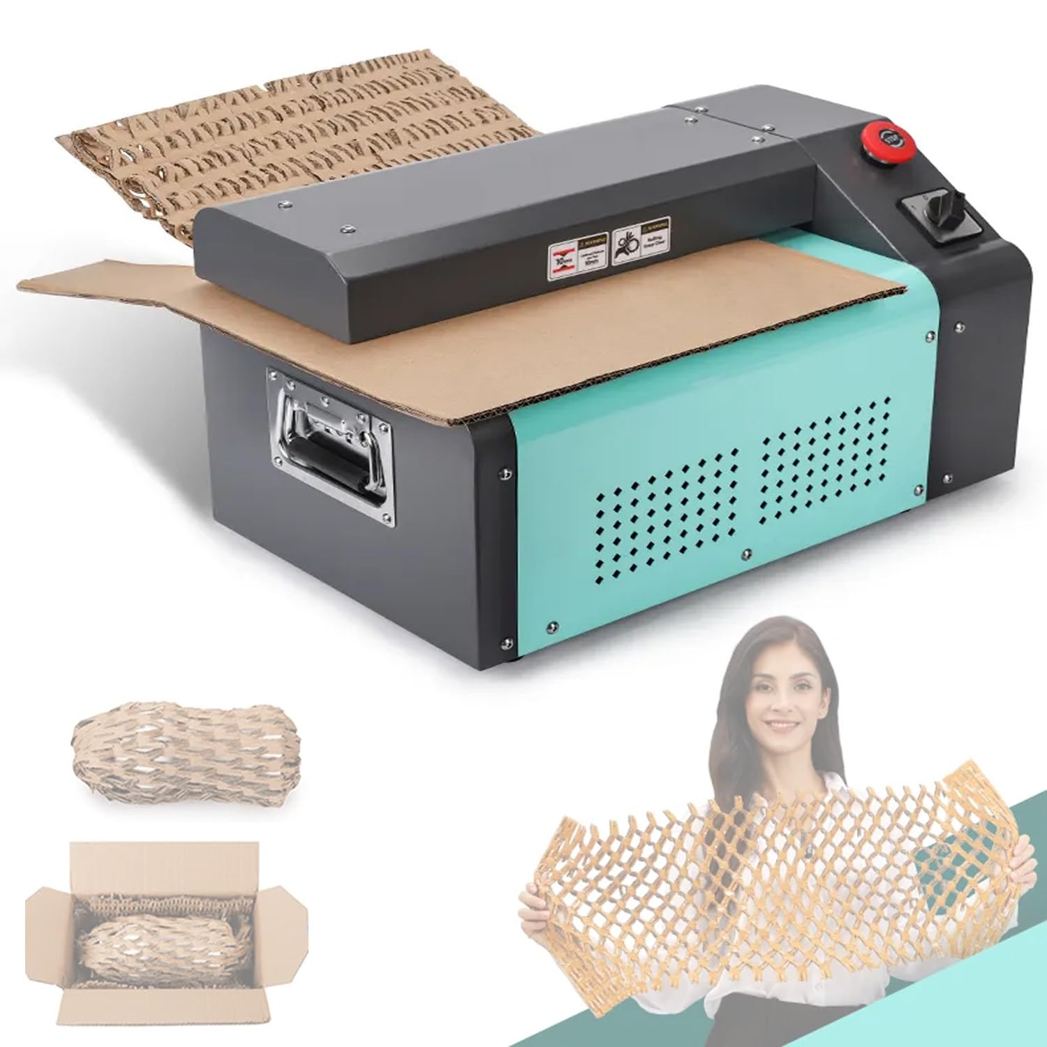 Maschine Zum Ausdehnen Von Wellpappe,Kartonschneidemaschine,Wabenkarton-Polstermaschine,Schnittbreite 350 Mm,Geeignet for Keramik,Kunstwerke,Tassen
