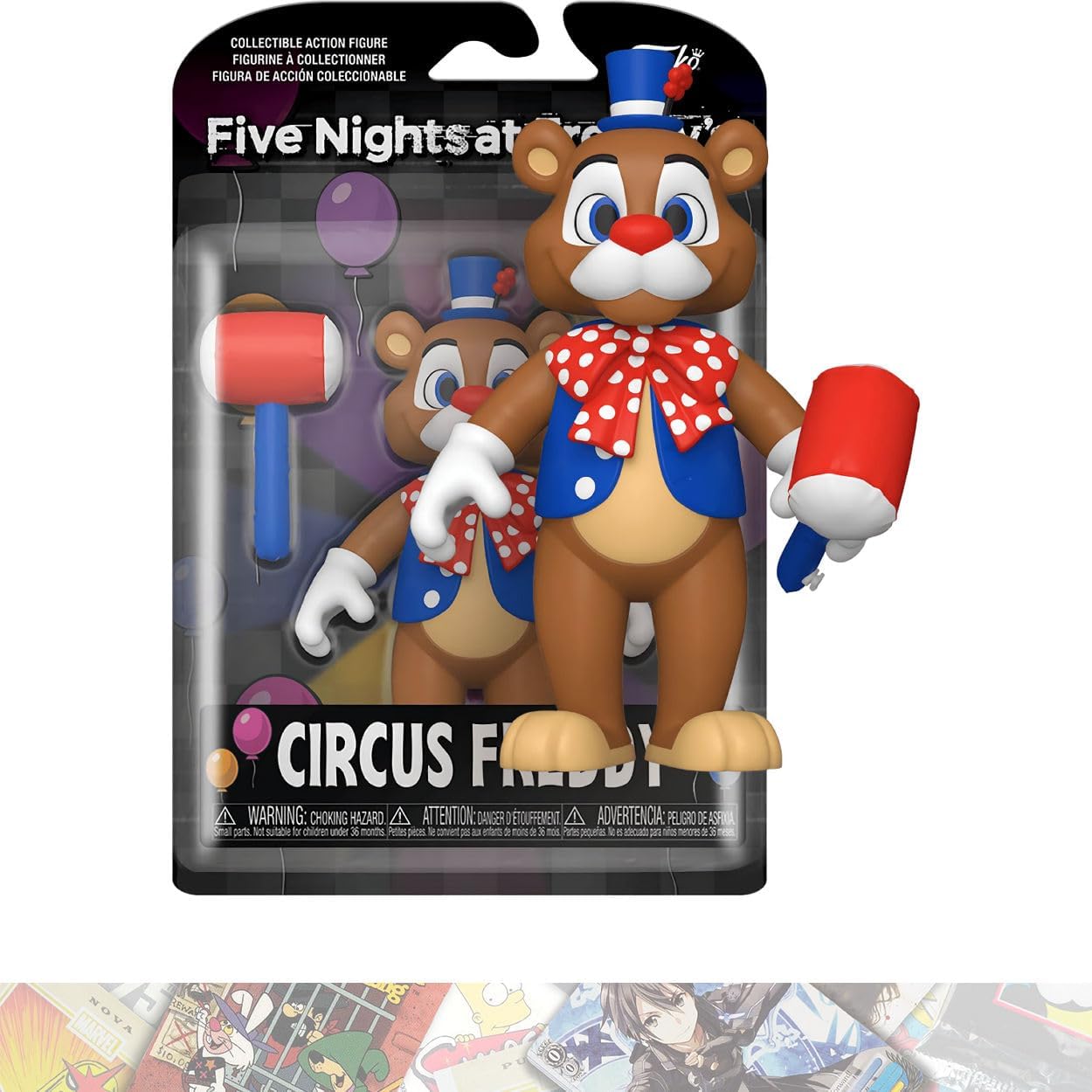 Funko Circus Freddy: Action Figure Vinyl Figurine Bundle with 1 F N A F Theme Compatible Trading Card (67624)