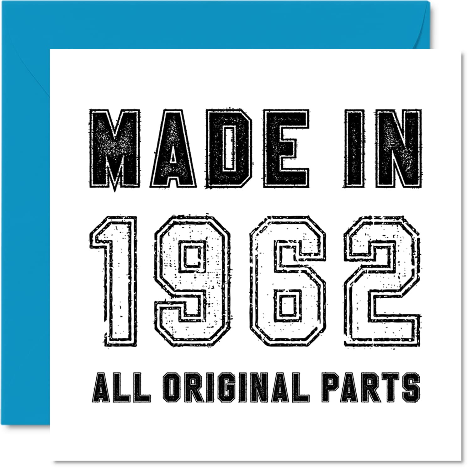 63rd Birthday Card for Men Women Him Her - Made in 1962 All Original Parts - Funny Birthday Card for Grandad Nan Grandma Mum Dad, 145mm Humour Greeting Cards