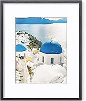 Vista 116 de Axeman Marco para póster de 18 x 24 pulgadas con paspartú para 16 x 20 pulgadas, marco de fotos de madera maciza de roble con vidrio templado, marco