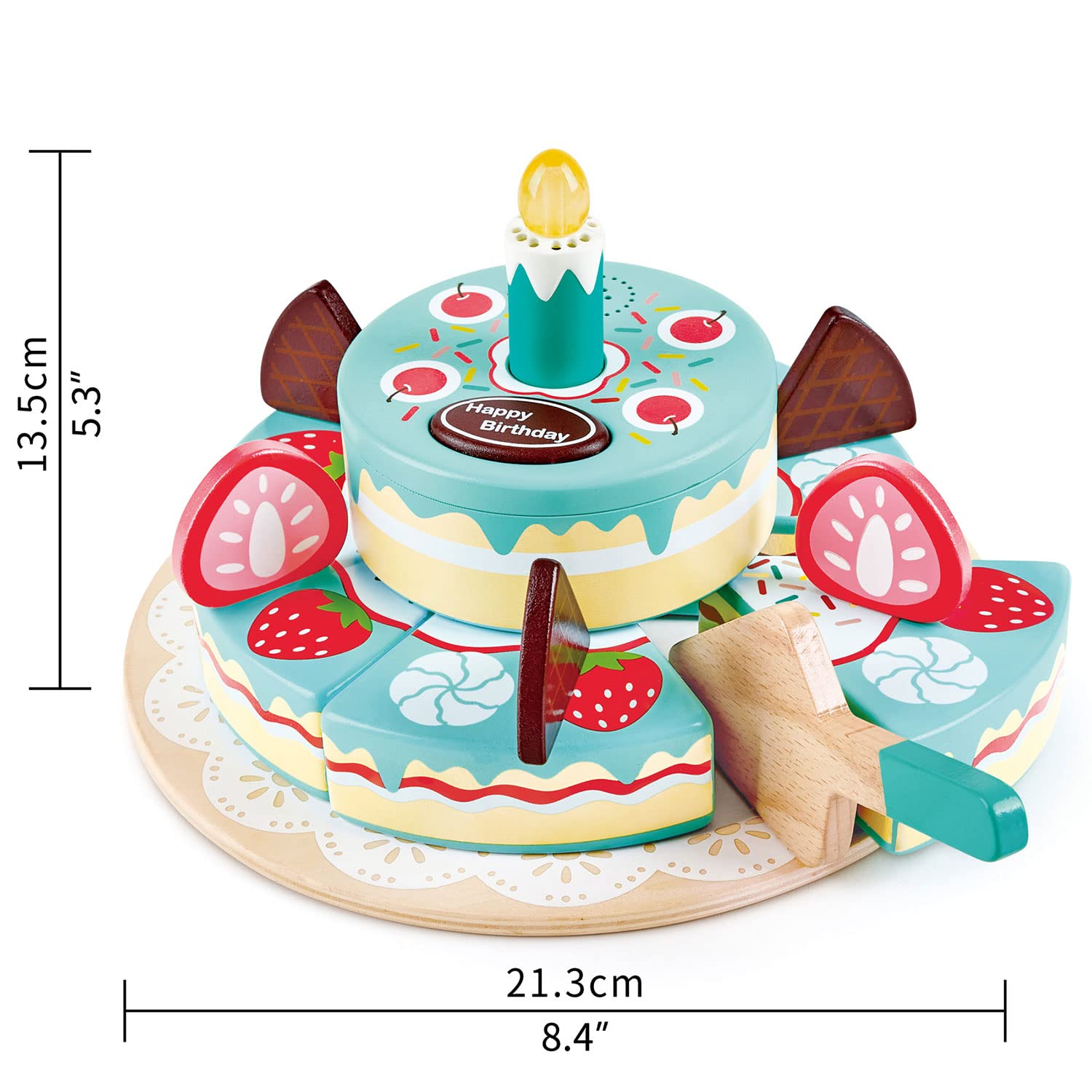 Hape Tarta de cumpleaños interactiva, para Cortar, Tarta Reproduce una canción de cumpleaños, Jubel y Applauso, a Partir de 3 años