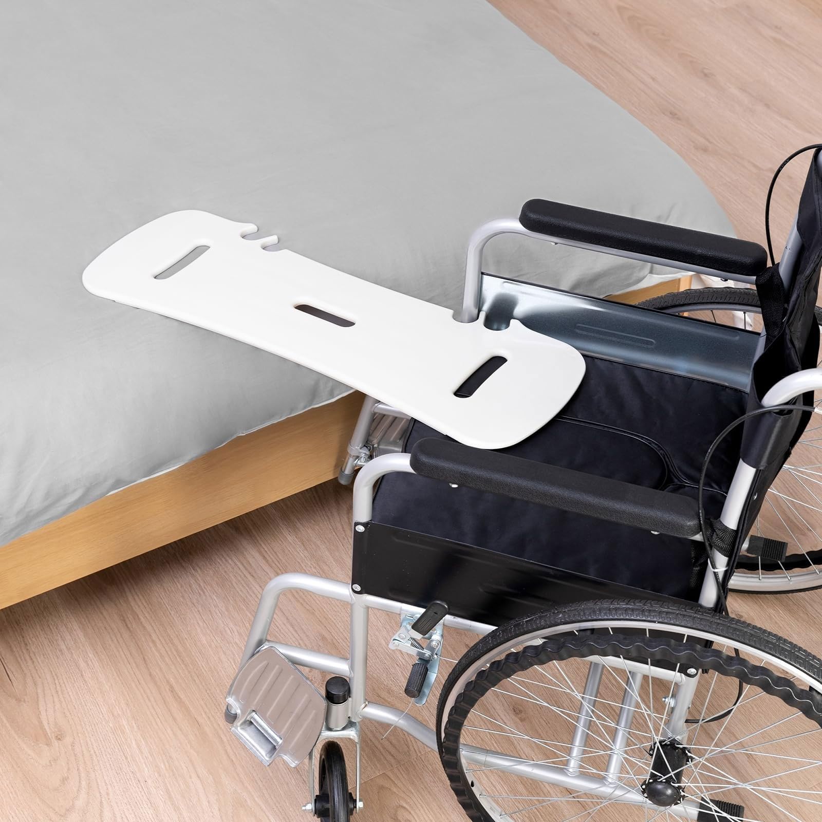 Tabla de traslado para sillas de ruedas,Curva con asa,Tabla de transferencia de plástico para transferir pacientes,ancianos y discapacitados de la silla de ruedas a la cama,bañera
