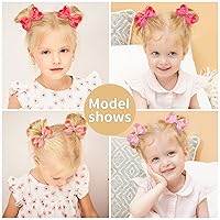Vista 5 de 50 lazos para el cabello de 3 pulgadas para niñas, cinta de grogrén, accesorios para el cabello con pinzas de cocodrilo para niños pequeños, bebés