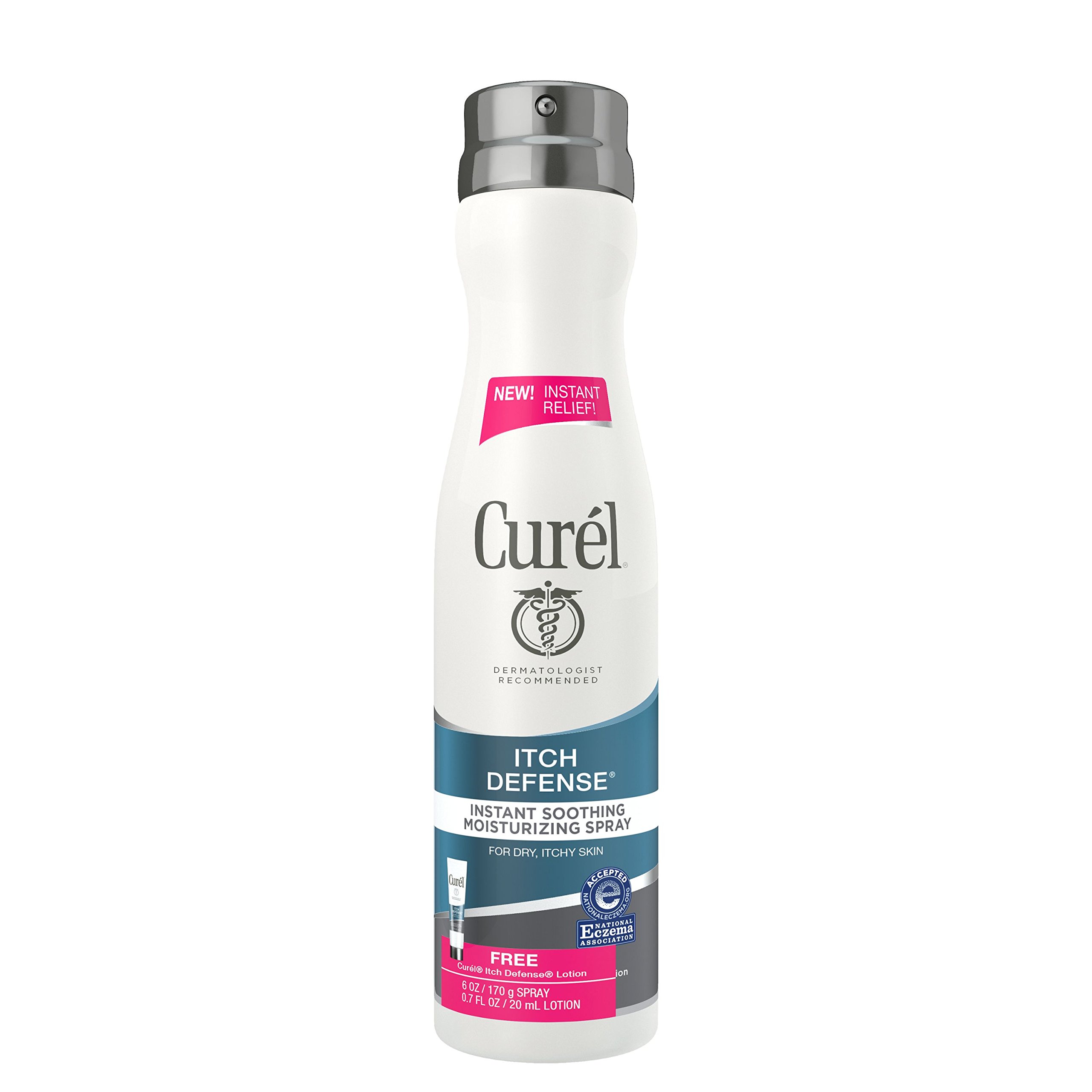 Curel Itch Defense Instant Soothing Moisturizing Spray for Dry Itchy Skin - 6 Oz