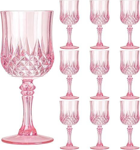 Miniatura 14 de 7 onzas de vasos de vino de plástico, 24 piezas de copas transparentes reutilizables vintage para champán, vasos de agua de cristal de plástico para