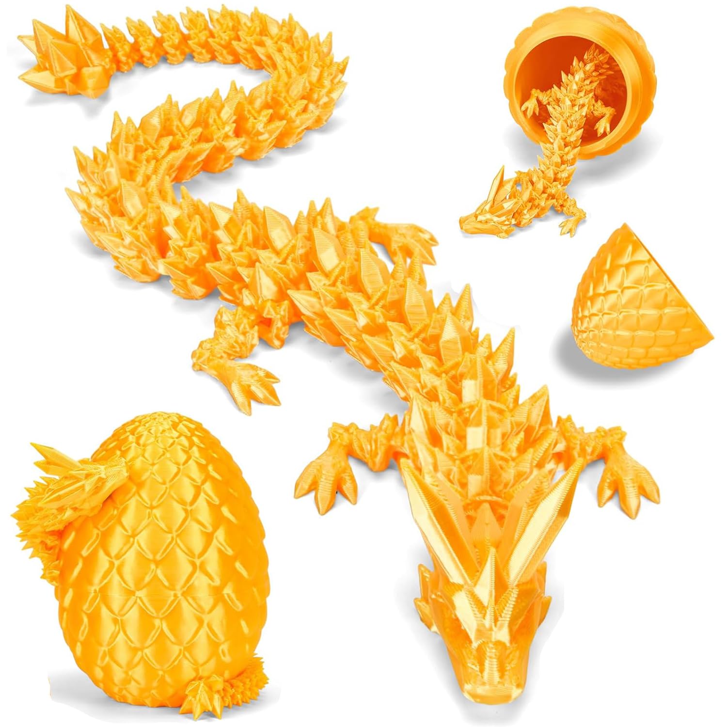 3D Printed Dragon Egg, Dragon Eggs with Dragon Inside, 3D Printed Fantasy Dragon Articulated Dragon Crystal Dragon Egg, Easter Gifts, Home Desk Decor Desk Toys — image 1