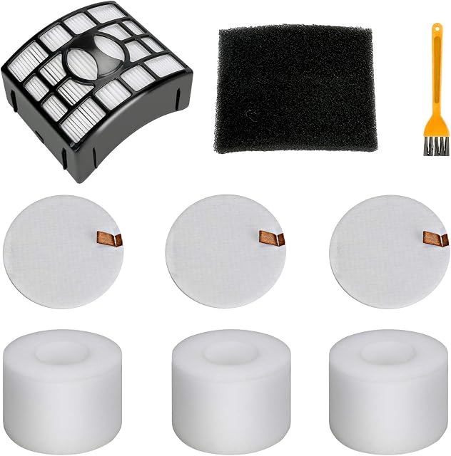 LINGSFIRE 4 Pack Shark Duoclean Filters Set, 1 Hepa Filters + 3 Foams Shark Replacement Filter for Shark Upright Vacuum Cleaner NV601UK NV601UKT NV600UK NV600 NV601 NV700UK (4)