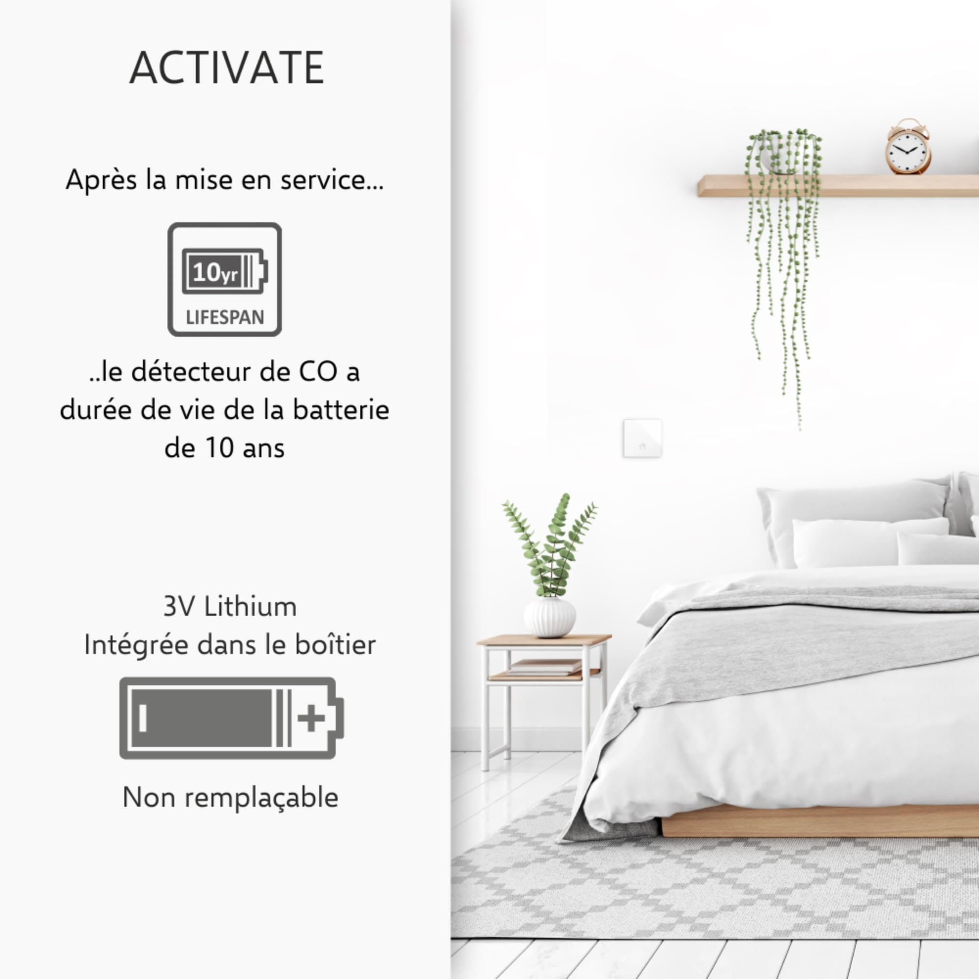 ELRO FF4610 Design-Brandschutz-Kit - 2X Ultraflacher Rauchmelder & Ultraflacher Kohlenmonoxid-Melder mit 10-Jahres-Batterie - Entspricht der europäischen Norm EN14604 und EN50291