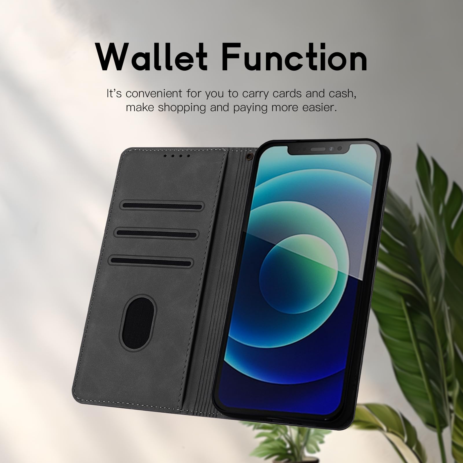 CASAFUNY Custodia per Samsung Galaxy A16 Cover a Libro Portafoglio in Pelle PU Protettiva per Samsung A16, Flip Caso Custodia per Samsung Galaxy A16- Nero