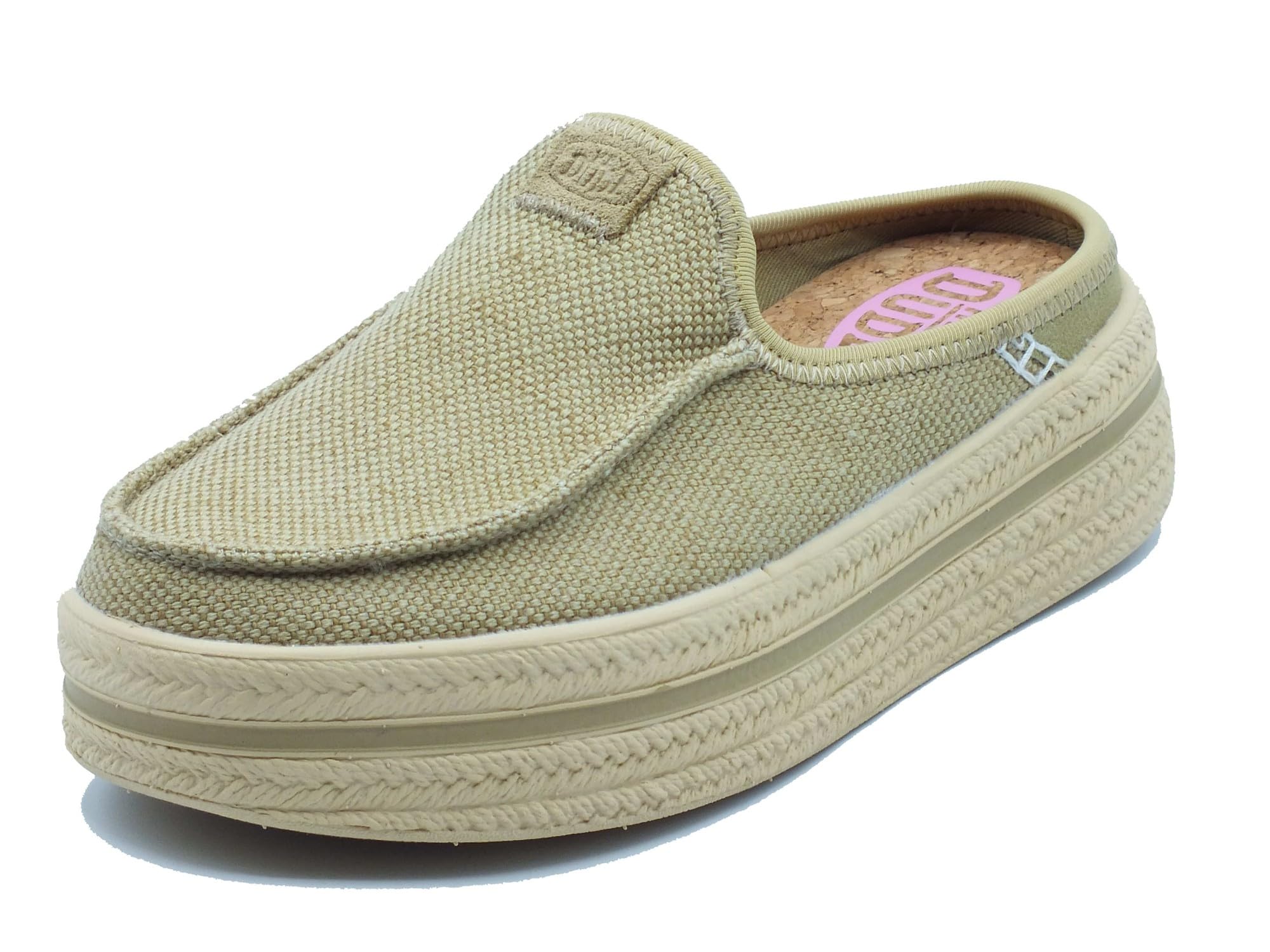 HEYDUDE 45228 Austin Lift Espadrille Olive Grey Sabot per Donna in Tessuto Verde