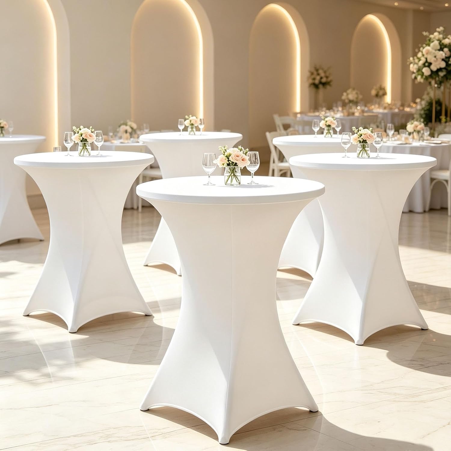 4Pack White Cocktail Table Covers 32x43Inch Cocktail Table Tablecloths