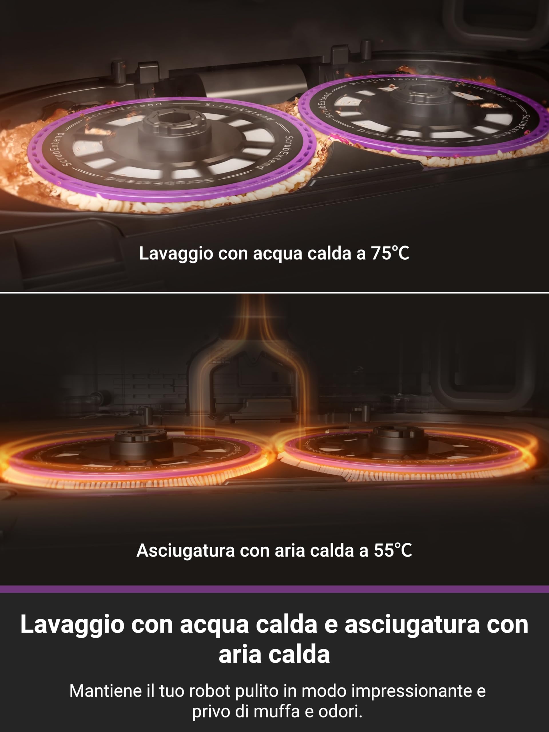 EUREKA J15 Pro Ultra Robot Aspirapolvere Lavapavimenti, Aspirapolvere Robot Potente Aspirazione 16200Pa, Lavaggio Mocio ad Acqua Calda a 75℃, Mappatura con AI, Stazione Autopulizia/autopulente