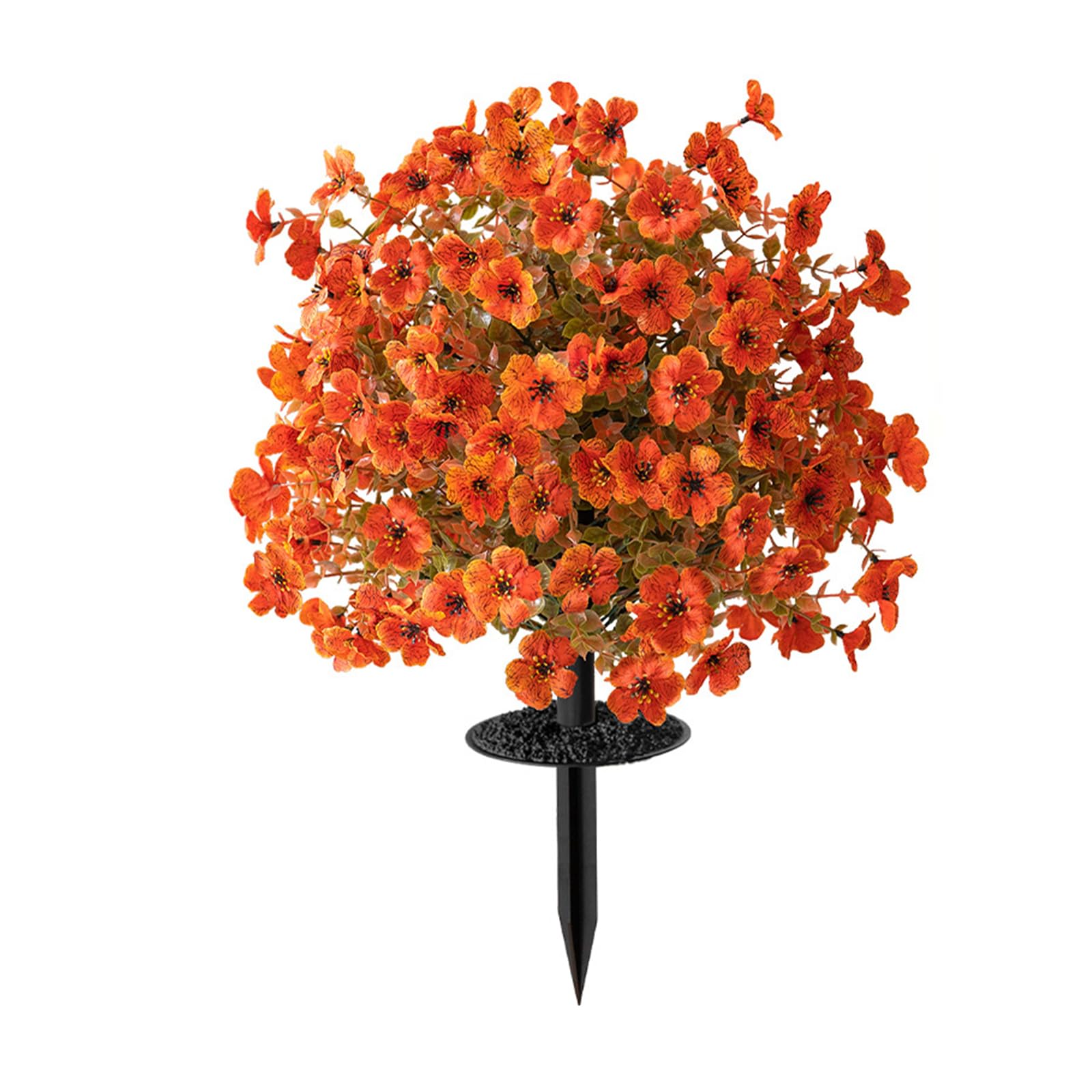 PANGBOER Artificial Flower Stake 22Inch High Artificial Green Plant with Ground Stake for Garden Yard Outdoor Indoor Decoration Fraudulent Gumtree Blossomy Arrangement