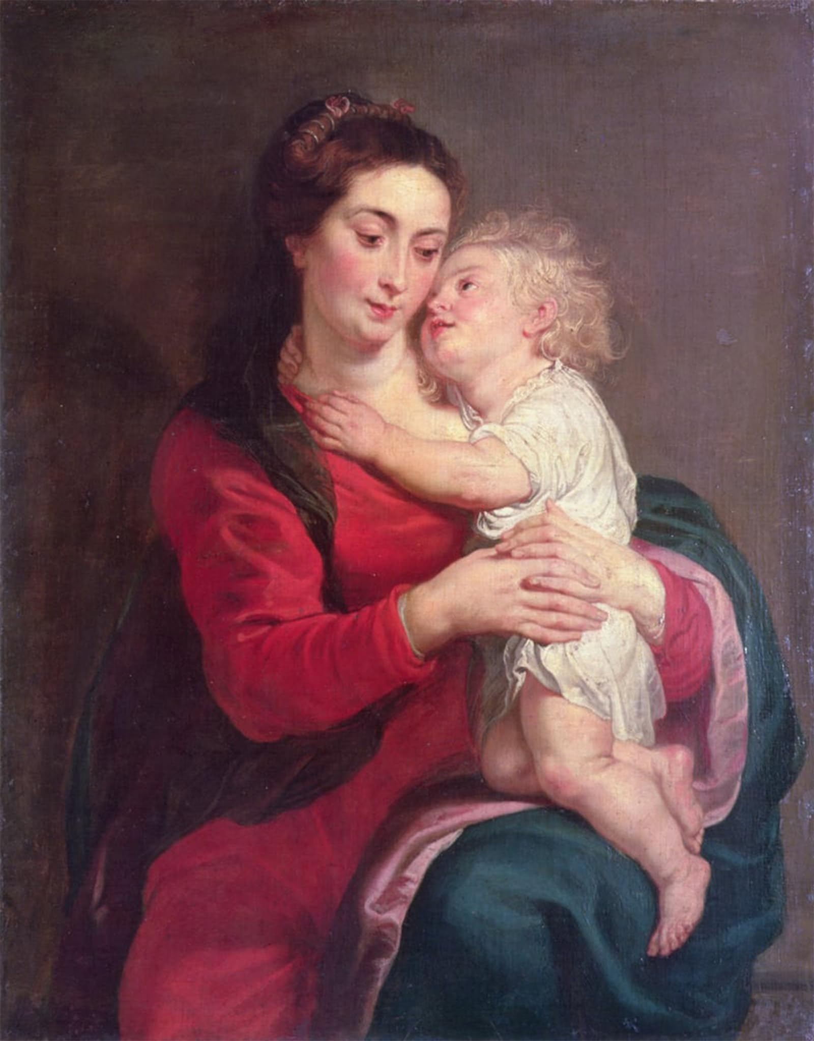 SERENDIPITP Abstract Painting Mural Print Picture Wall Decor Painting Virgin with Child by Peter Paul Rubens Vintage Wall Artwork for Home Decor 60x90cm