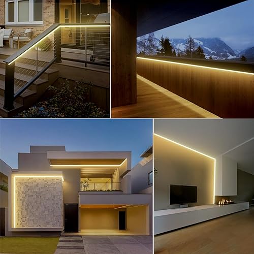 Miniatura 7 de GZBtech Tira de luces LED flexibles de neón de 82 pies, tira de luz impermeable CA de 110-120 V, 120 LEDsM, iluminación de neón conectable para