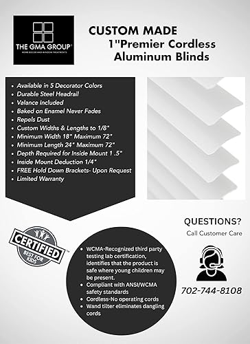 Miniatura 3 de Mini persianas de aluminio hechas a medida de 1 pulgada, elige el tamaño exacto de tu ventana a 18 pulgadas (18 pulgadas de ancho x 35 pulgadas de