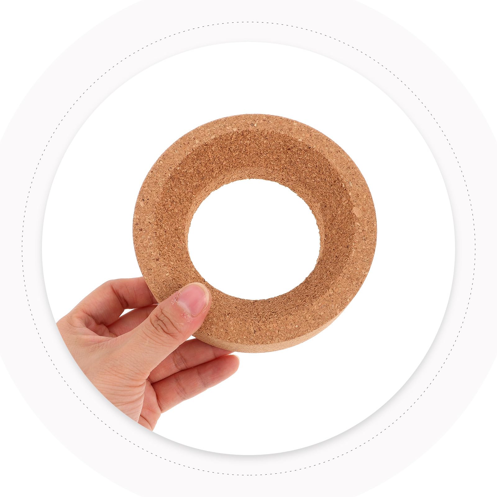 SHERCHPRY 2 Stück Korkenhalter für Rundkolben und Becher aus Kork Rutsch und Stoßfest als Flaschenstützring im Labor Durchmesser 12cm
