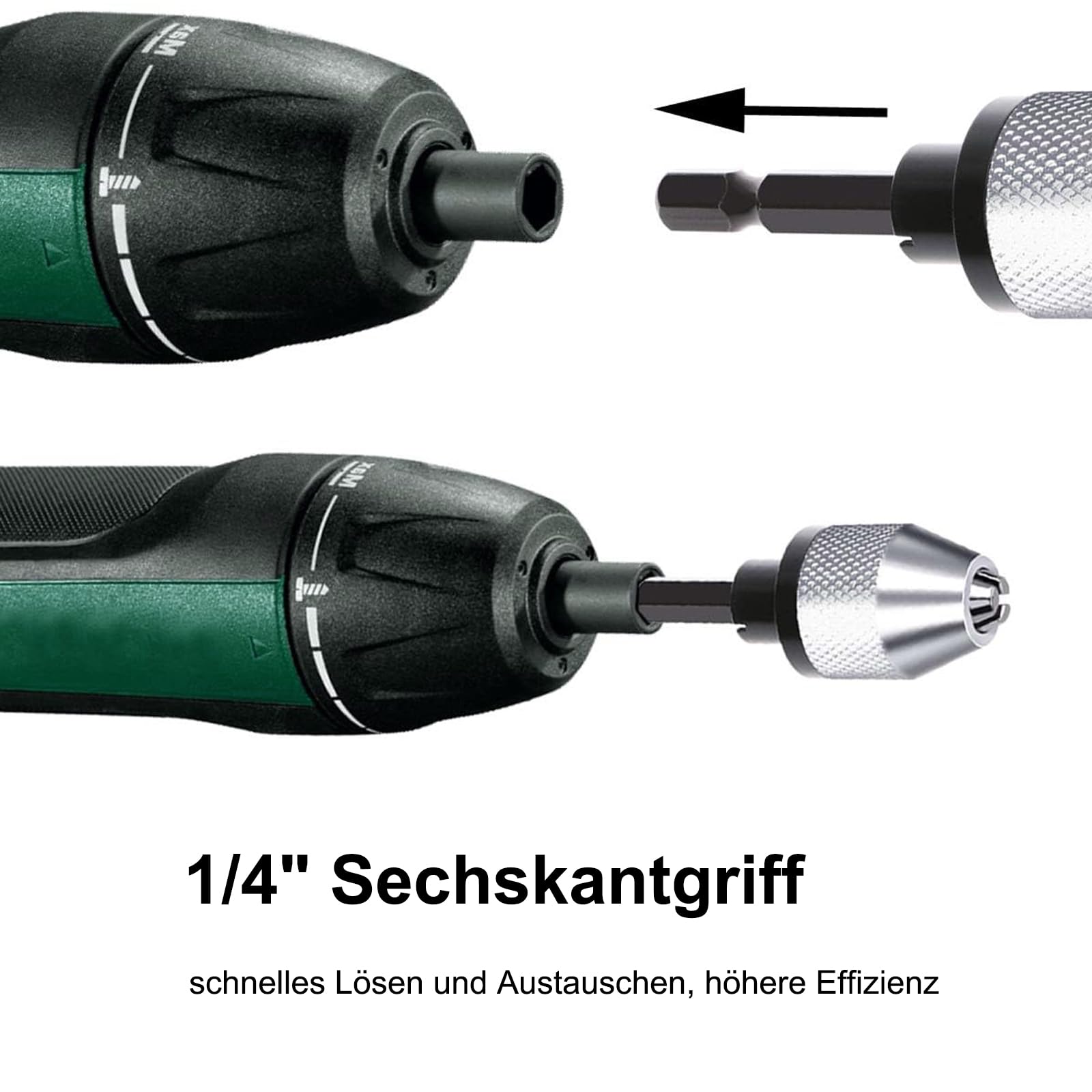 Adattatore Per Mandrino Esagonale - 2 Pezzi Da 1/4" Per Trapani A Percussione Senza Chiave