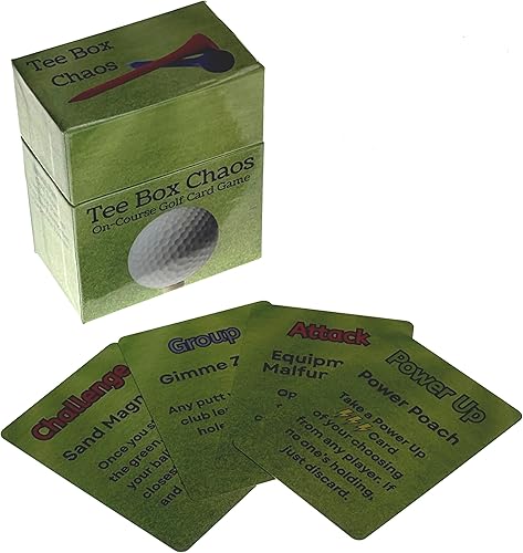 Miniatura 3 de Hickoryville Tee Box Chaos - Baraja de cartas de golf impermeable  105 cartas con potenciadores, desafíos y ataques  Intensifica el juego de golf