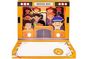 4D Back To School Pop Up Greeting Cards With Lights