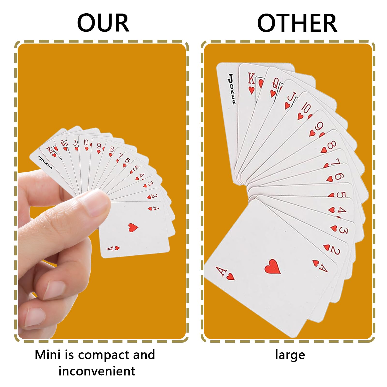 ChAusa 6 Pcs Mini Playing Cards 2.08 x 1.49 Inch Standard Playing Cards Portable Flexible Travel Game Novelty Gift for Party Game Supplies (Black - Image 4