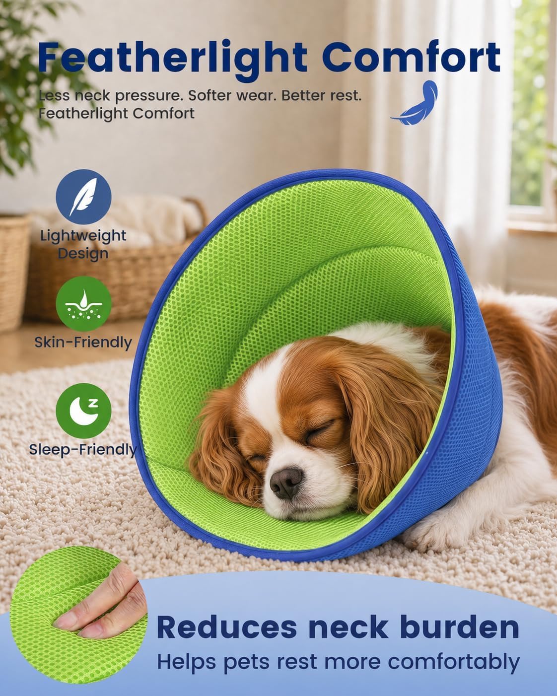 Soft Dog Cone Collar to Stop Licking After Surgery, M