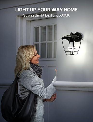 Miniatura 4 de Bombilla LED con sensor de atardecer a amanecer, luz blanca diurna 5000 K, A19 13 W (equivalente a 100 vatios), iluminación brillante para porche,