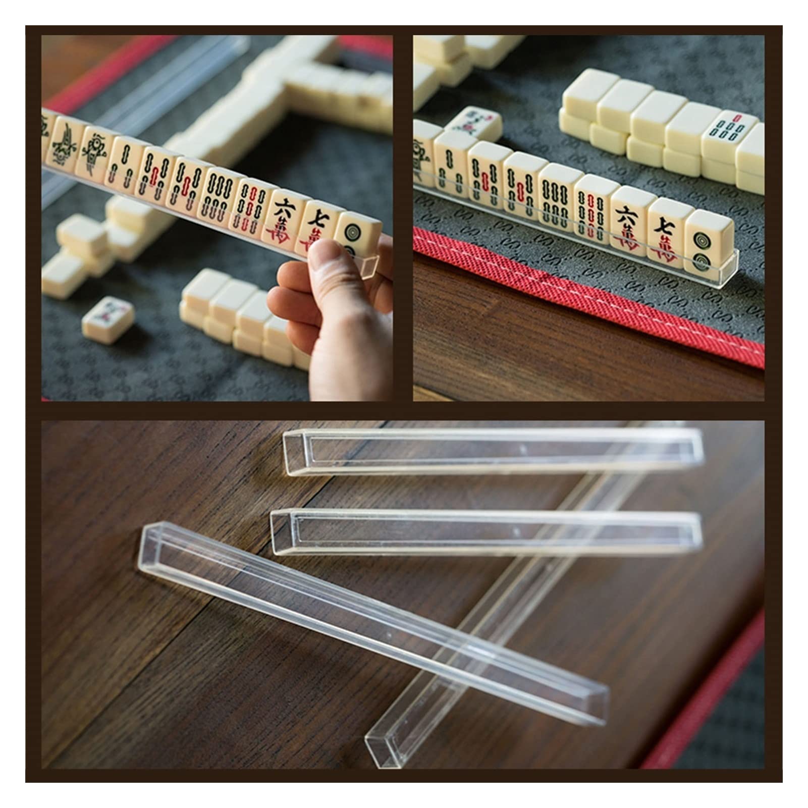 Mini Mahjong przenośna podróżna gra planszowa ze składanym stołem chiński zestaw do mahjong mały rozmiar Mahjiang płytki gra karciana (Color : White)
