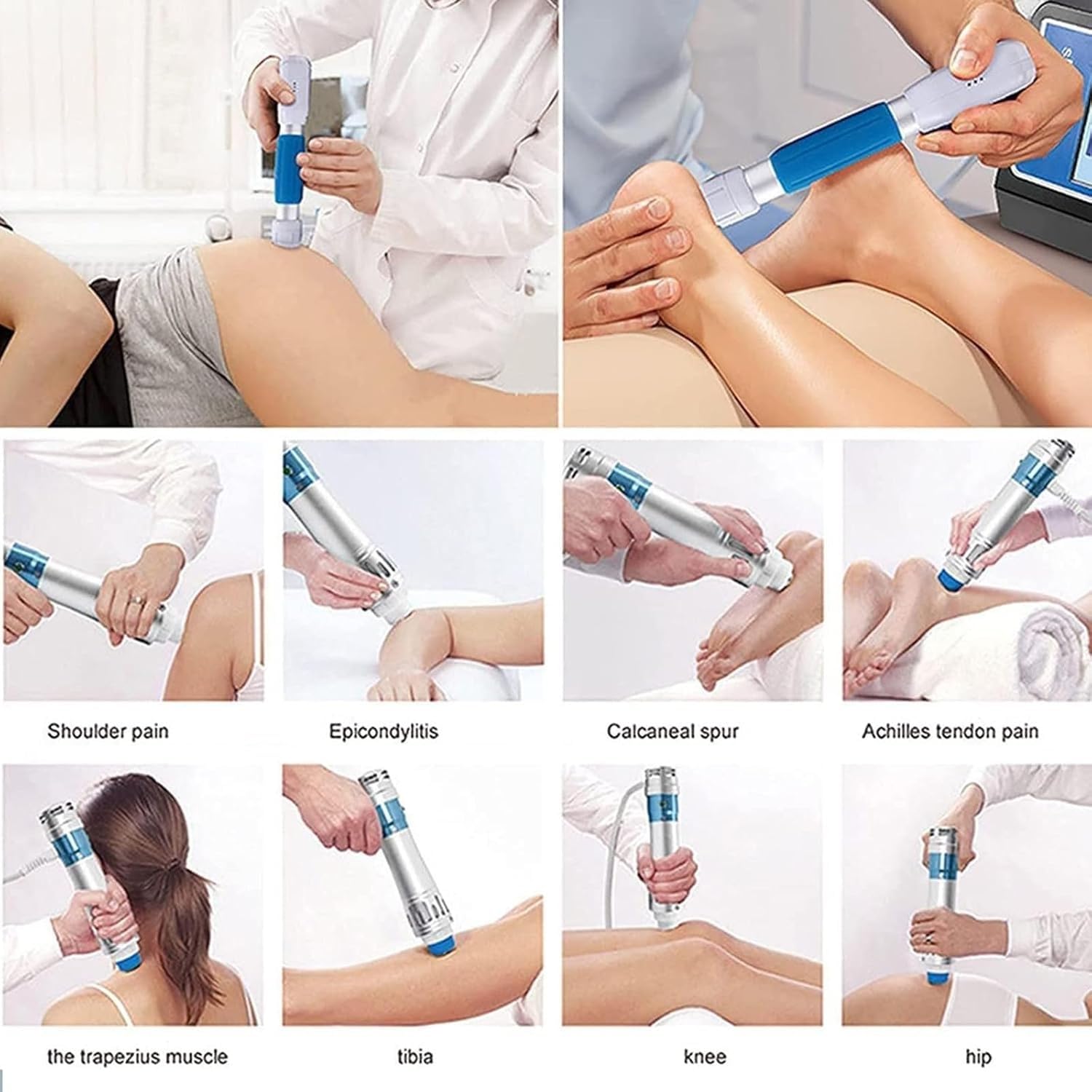 Apparecchio Professionale per Fisioterapia A Onde D'urto, Apparecchio per Terapia della ED, Massaggiatore Muscolare Portatile per Il Sollievo dal Dolore dei Tessuti Profondi