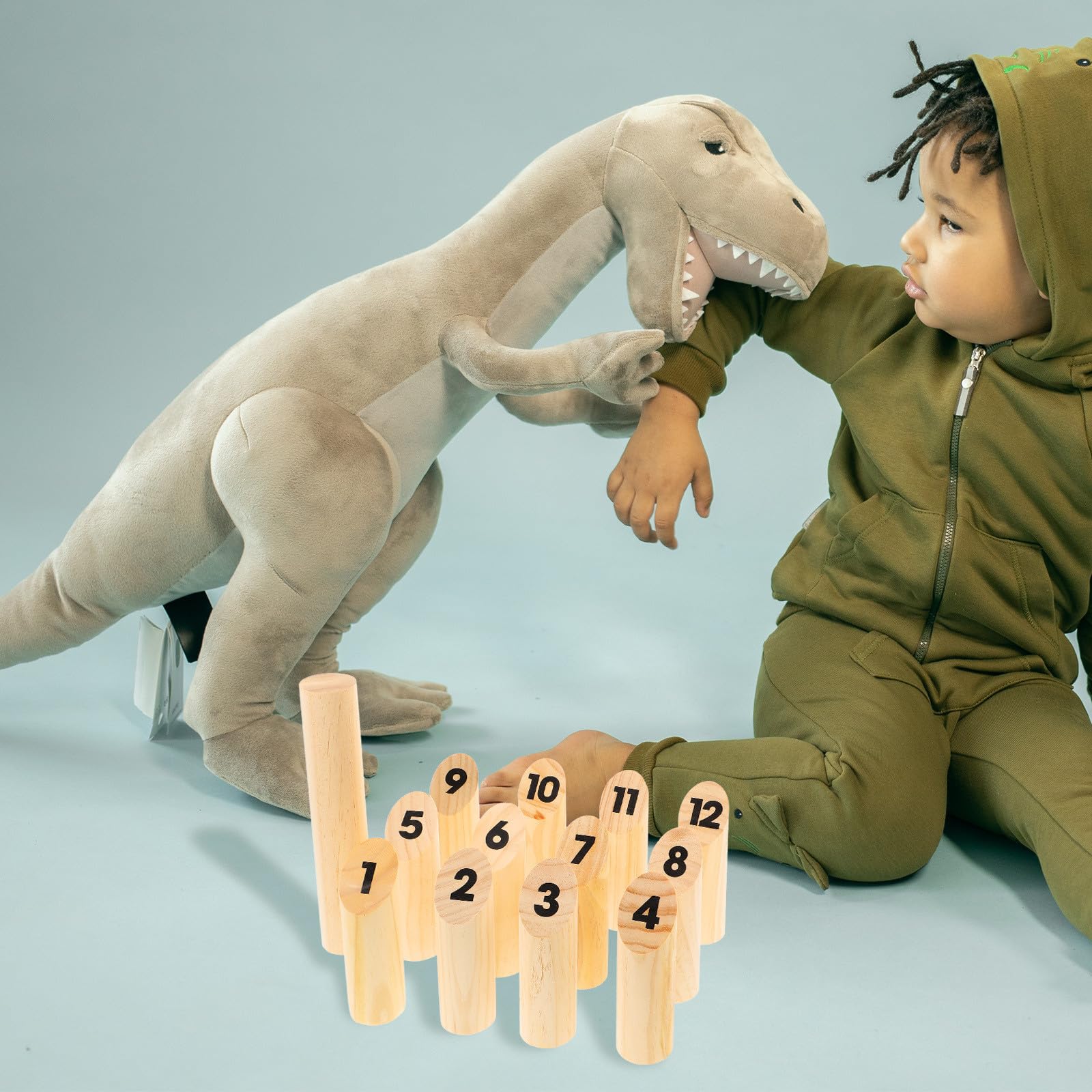 Gioco di Lancio Numerato in Legno Khaki per Adulti