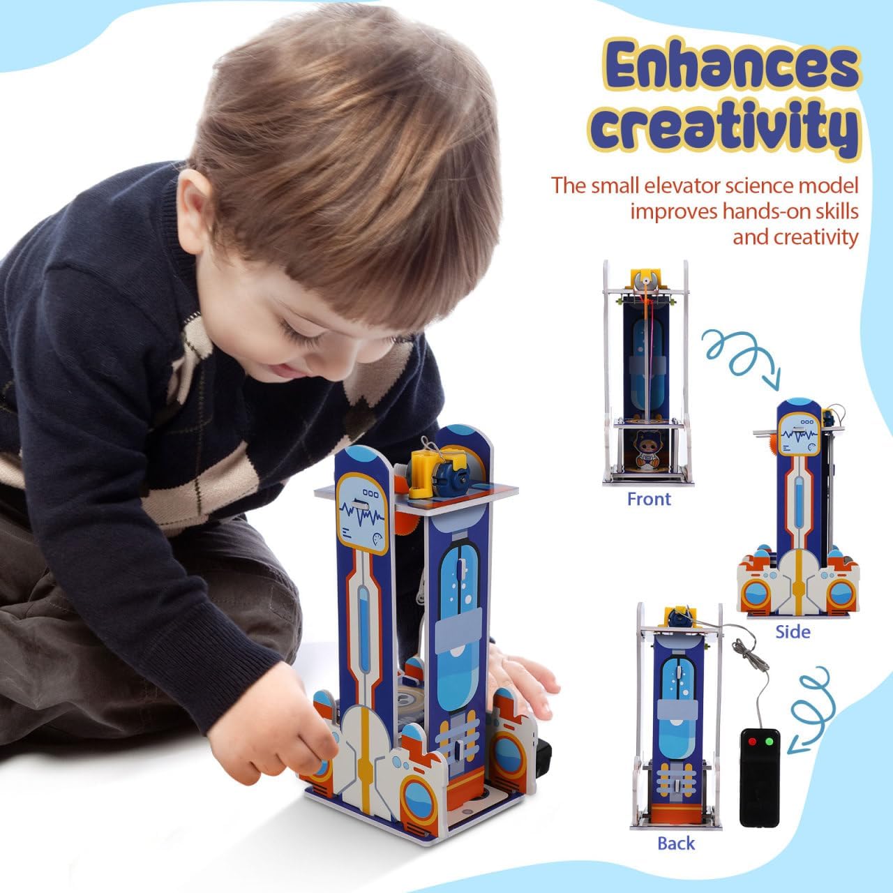 Kids Elevator Stem Project Science Experiment Develop Toy DIY 3D Elevator Puzzle for Age 5+ image 4