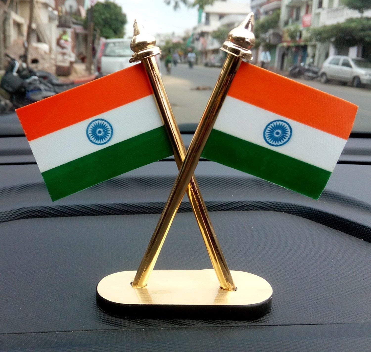 Indian (National) Double Sided Cross Design Indian Flag for Cars Dashboard, Home, Office Table, and Desk Decor-image-28