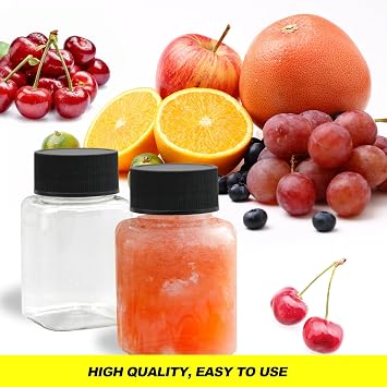 TakFree Small Plastic Juice Bottles with Lids, 12 Pcs 100ml Mini Empty Plastic Juice Bottle Reusable Clear Juicing Drinks Bottles for Water Milk