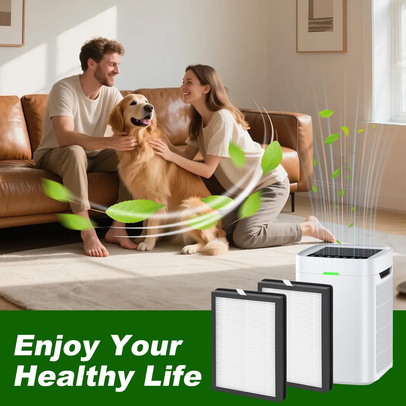 K1 HEPA Replacement Filter: Compatible with LUNINO K1 Air Purifier, Double-Sided Filters, Activated Carbon and Pre-Filter (2Pack) - Image 7