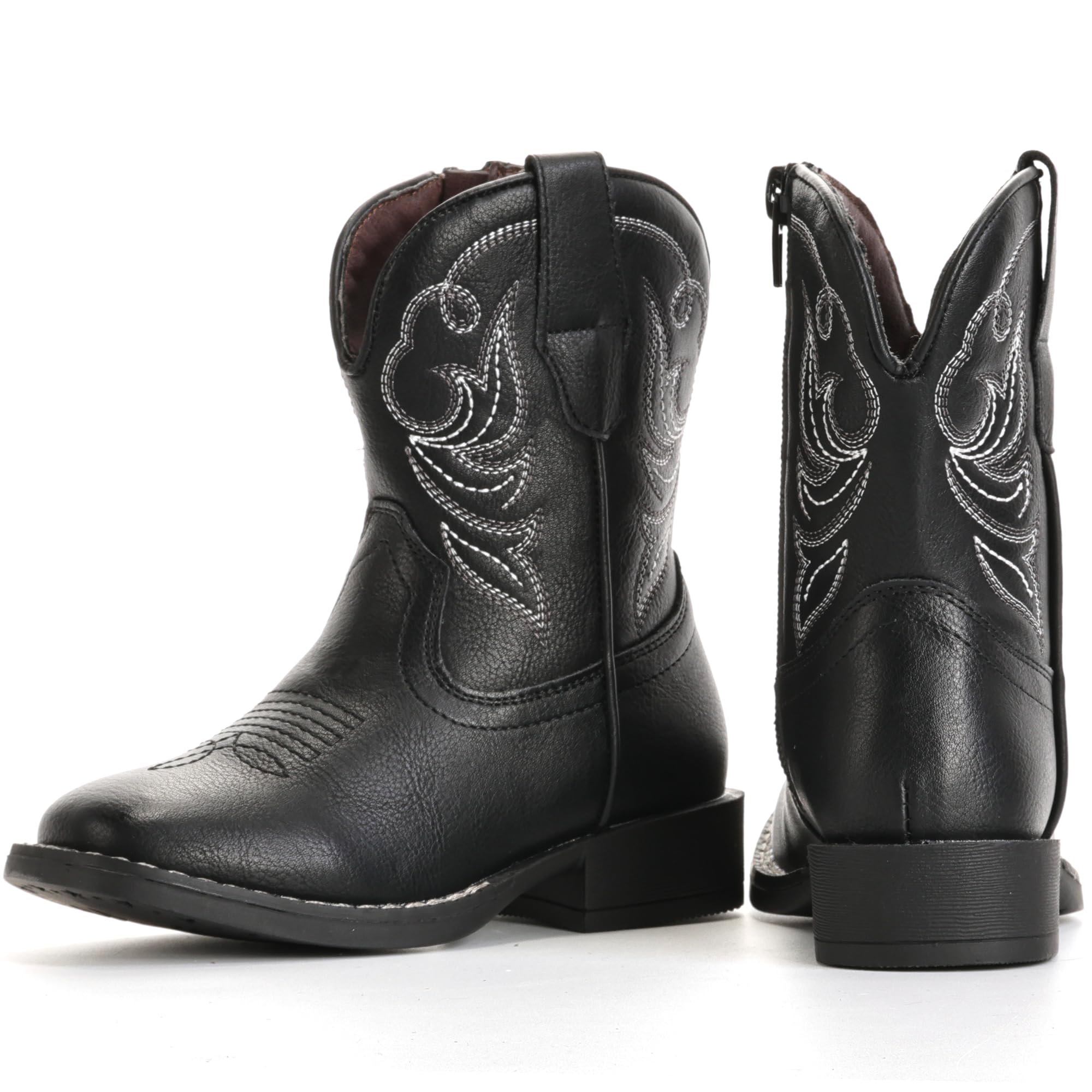 Girls Cowgirl Boots Toddler Boys Cowboy Boots for Kids Western Square Toe Riding Mid Calf Boot — view 5