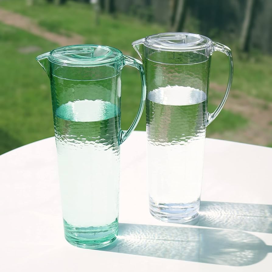 青いガラス製ピッチャー Amazon | ガラス製水差し 青いガラス製ピッチャー 蓋とハンドル